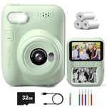 Gofunly Kids Camera Instant Print, 3.0'' Big Screen Instant Camera for Kids with 32G Card & 3 Print Paper, 1080P HD Video Kids Digital Camera for Toddler Age 3-12 Years Old Boys & Girls Birthday Gifts