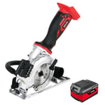 Excel 18V Li-ion Cordless Compact 115mm Mini Circular Saw with 1 x 4.0Ah Battery