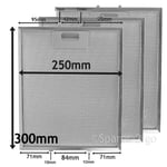 3 x UNIVERSAL Silver Cooker Hood Grease Filter Metal Mesh Filters 300 x 250 mm