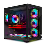 PC de bureau de jeu STGsivir, AMD Ryzen 7 5700X jusqu'à 4,6G, GeForce RTX 3060 Ti 8G GDDR6, 32G DDR4, 1T SSD, 600M WiFi, BT 5.0, ventilateur RVB x 7, W11H64