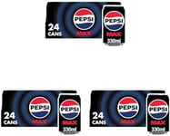 Pepsi Max No Sugar Cola Cans 24 x 330ml (Pack of 3)