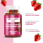 Brilliant B12 Vegan Gummy Vitamins - Mega Pack 120 Strawberry Gummies