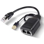 Ethernet-splitter med USB 1xhane till 2xHona