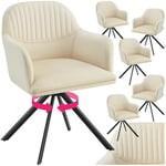 TecTake® Lot de 6 Chaises pivotantes de Salle à Manger Moderne Fauteuil Salon Velours Chaise Rembourrée Confortable Chaise Design Meuble Salon pour Salle à Manger, Coiffeuse, Chambre, Cuisine