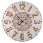 Burkes Horloge Murale pour la Cuisine, le Salon, la Salle à Manger ou la Chambre. Pendule Murale, , Dimensions (h x l x l) 58 x 3 x 58 cm, Bois,