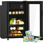 Mini Réfrigérateur,76 L(3L+73L),Petit Réfrigérateur Silencieux à Boissons,économe en énergie,Réglables,43 dB max,71.6x40x43.5cm,Noir