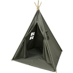 Sunny - Alba Tente Tipi pour Enfants en Gris Tente de Jeu avec Tapis pour l'intérieur / chambre 120x120 cm