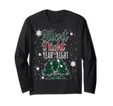 Silent Night, Oh Yeah! - Funny Buffalo Plaid Christmas Tree Long Sleeve T-Shirt