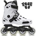 YDL Outdoor Profession Adult Inline Skates Comfortable and Breathable Men Women Roller Skates Boys Girls Beginner Black White Single Row Skates (Color : White, Size : 7UK)