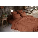 Pack gaze de coton parure de couette 260X240 cm + drap housse 160X200 + 2 taies 50X70 Orange