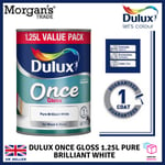 Dulux Once Gloss Pure Brilliant White Tough Wood & Metal One Coat Paint 1.25L