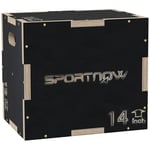 SPORTNOW Box Jump pliométrie 3 en 1 appareil boîte à saut musculation fitness & crossfit plyobox pour box training en bois, hauteur 30/35/40 cm, noir