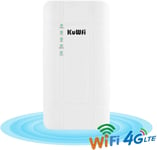 Routeur 4G LTE,300Mbps étanche extérieur 4G LTE CPE routeur avec Adaptateur POE CAT4 LTE routeurs 3G/4G Carte SIM routeur WiFi pour caméra IP/Couverture WiFi extérieure