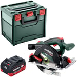 Ks 18 ltx 57 bl Scie circulaire portative sans fil 18 v 57 mm + 1x batterie LiHD 5,5 Ah + x - sans chargeur - Metabo