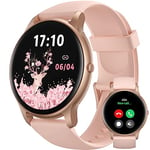 Parsonver Montre Connectée Femme avec Appels Bluetooth, Montre Sport avec 100+ Sportifs, Étanche IP68, Moniteur Sommeil, Fréquence Cardiaque, Podomètre, Smartwatch pour Android & iOS, SPROD1, Or Rose