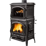 Nordica - Poele a' bois La Extraflame Isotta Forno Evo avec four e'maille' panoramique en noir anthracite 9,7 kW 278 m