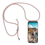 XCYYOO Étui Coque Universel avec Cordon Sangle Dragonne pour iPhone 7 Plus,Housse en Silicone avec Collier Transparent Lanyard Case Réglable Téléphone Portable,Or Rose