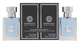 VERSACE POUR HOMME GIFT SET 2 X 30ML EAU DE TOILETTE EDT SPRAY - MEN'S FOR HIM