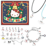 2024 Sanrio Julkalender Nedräkning Hello Kitty Armband Charm Beads Hänge Halsband DIY-kit Barn Flickor Överraskning Julgåva