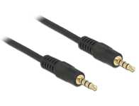 DELOCK – Stereo Jack Cable 3.5 mm 4 pin male to 1 m, black (83435)