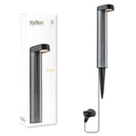 Xelloo® Eclairage de jardin VINZ, 12 Volt, 1 pièce design en aluminium/PVC 1W LED blanc chaud avec piquet de terre, étanche (IP44) et avec connexion coulissante pratique