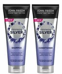 TWIN PACK JOHN FRIEDA SHIMMERING SILVER SHAMPOO AND CONDITIONER 250ml EACH