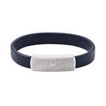 Emporio Armani Men's Blue Leather ID Bracelet, EGS2987040