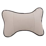 OooyaA Coussin D'auto Convient À La Plupart des Voitures | Couvre-Oreiller Respirant Au Cou | Coussin De Support De Voiture À Fibres d'homme | Accessoires Intérieurs De Voiture (Warna : Beige)