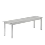 Muuto - Linear steel bench 170x34cm warm galvanized steel - Hagebenker - Thomas Bentzen - Sølv - Metall