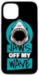 Coque pour iPhone 13 Jaws Off My Wave Requin baleine Blanc