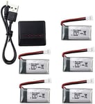 Chargeur 5 en 1 + 5 batteries LiPo 3.7V 380mAh 25C pour Hubsan X4, Tera Mini