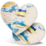 2 x Heart Stickers 15 cm - World Map Ukraine Flag Kiev Travel #46472