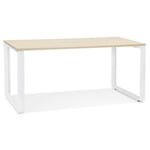 Bureau Design "Abigano" 160cm Naturel & Blanc