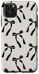 Coque pour iPhone 11 Pro Max Esthétique Berce de Ruban Noir Sur Motif de Ruban Beige