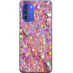 Motorola Moto G51 5G Transparent Mobilskal Glitter