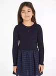 Tommy Hilfiger Kids' Flag Scalloped Hem Ribbed Top