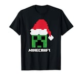 Minecraft Christmas Creeper Santa Hat T-Shirt