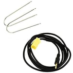 Câble Aux compatible pour Fiat Grande Punto Panda Croma Lancia Musa Y Alfa avec Autoradio Blaupunkt Adaptateur Entrée Mini ISO Connecteur Jack Mâle 3,5 mm + Kit d'extraction.[V377]