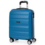 ITACA - Valise Cabine 55x40x20, Valise Cabine, Valise À roulettes, Valise Roulette, Valise Rigide, Résistant, Légère T71650, Bleu