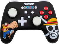 One Piece Manette Filaire Pour Nintendo Switch, Switch Oled Et Pc - Fonction Vibration - Câble 3 M - Motif Luffy - Noir