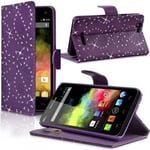 Housse Étui Portefeuille - Wiko - Rainbow 4g - Violet - Semi-Rigide - Fonction Support