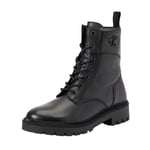 Calvin Klein Jeans Femme Combat Boot Mid Zip LTH in Calf YW0YW01550 Bottes, Noir (Triple Black), 40 EU