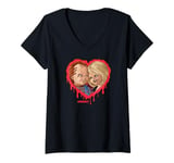 Womens Chucky & Tiffany Bleeding Heart V-Neck T-Shirt