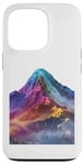 Coque pour iPhone 13 Pro Illusion d'optique de montagne Nature Pic Paysage Motif