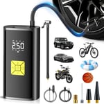 Compresseur à Air Portatif, Compresseur à Air Portatif sans Fil 150PSI DC 12V, Pompe a Velo Electrique avec Lumière LED, Gonfleur Pneus Voiture pour Voiture/Moto/Bicyclette/Boule.[V45]