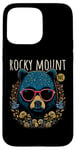 Coque pour iPhone 15 Pro Max Rocky Mount NC Fun Ours portant des lunettes Motif fleurs