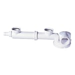 Wirquin 30723640 Siphon d'évier gain de place Espace et tubulure de raccordement pour évier 2 bacs, blanc