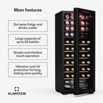 Wine Cooler Drinks Fridge 2 Zone Refrigerator Bar Chiller 55 Bottles LED Touch