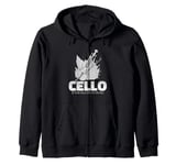 Cello Instrument Funny Playing Musical Lesson Zip Hoodie