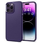 Spigen Coque pour iPhone 14 Pro Max, Liquid Air, [Surface Antidérapante] 6,7 Pouces - Violet Foncé